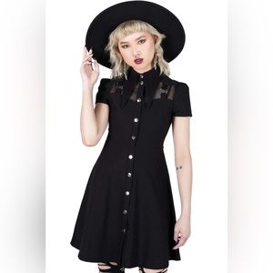 Killstar Jovana Collar and Ring Dress in black